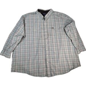 Panhandle Select Mens 5XL Western Shirt Plaid Long Sleeve Button Up Cotton